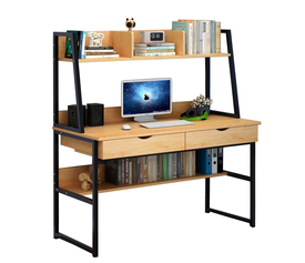 Γραφείο LILY FRANS Οξιά/Μαύρο MDF/Μέταλλο 100x48x135cm