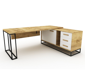 ΓΡΑΦΕΙΟ ΕΠΑΓΓΕΛΜΑΤΙΚΟ ΞΥΛΙΝΟ ΜΕΛΑΜΙΝΗ ΕΛΛΗΝΙΚΗΣ ΚΑΤΑΣΚΕΥΗΣ ΓΩΝΙΑ IRON LNA 180*90*75 ΜΠΕΖ