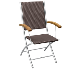 Ξύλινη Πτυσσόμενη Πολυθρόνα Χαμηλής Πλάτης Με Ανοξείδωτο Σκελετό Χωρίς Θέσεις, Teak