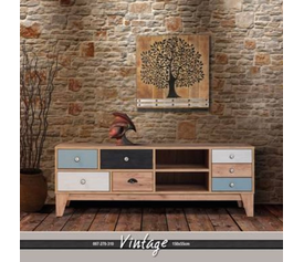 Vintage Έπιπλο Τηλεόρασης Ξύλινο Ελληνικής Κατασκευής 150x55xH55cm