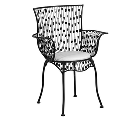 Μεταλλική Πολυθρόνα - Σκαμπώ Με Μαξιλάρι Royalty 60x46xH86cm μαυρο