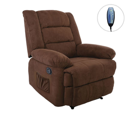 JULIA Massage Πολυθρόνα Relax Σαλονιού - Καθιστικού, Ύφασμα Καφέ