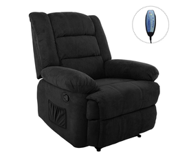JULIA Massage Πολυθρόνα Relax Σαλονιού - Καθιστικού, Ύφασμα Μαύρο