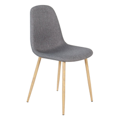 Καρέκλα DAHLIA Γκρι/Φυσικό Ύφασμα/Μέταλλο 50x43x86cm