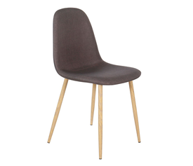 Καρέκλα DAHLIA Καφέ/Φυσικό Ύφασμα/Μέταλλο 50x43x86cm