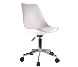 Καρέκλα Γραφείου ΚΥΒΕΛΗ Λευκό PU 48x55x82-92cm