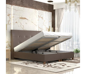 No60 Κρεβάτι με Αποθηκευτικό Χώρο / Τεχνόδερμα 160x200cm