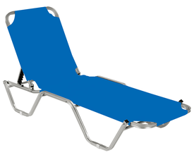 Μπλέ Στοιβαζόμενη Ξαπλώστρα Παραλίας 5 Θέσεων Με Διάτρητο Ύφασμα 2x1 195 x 60 x 29(h)cm