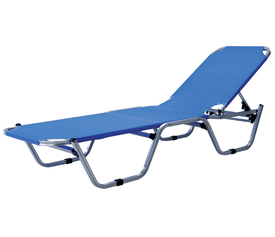 Μπλέ Στοιβαζόμενη Ξαπλώστρα Παραλίας 5 Θέσεων Με Διάτρητο Ύφασμα 2x1 191 x 60 x 30(h)cm