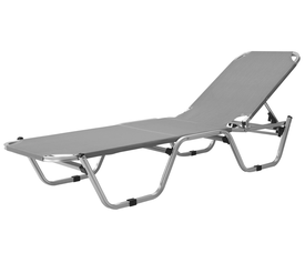 Γκρί Στοιβαζόμενη Ξαπλώστρα Παραλίας 5 Θέσεων Με Διάτρητο Ύφασμα 2x1 191 x 60 x 30(h)cm