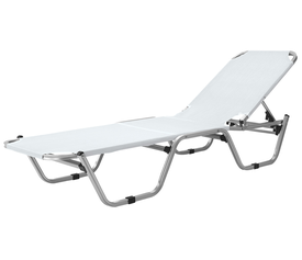 Λευκή Στοιβαζόμενη Ξαπλώστρα Παραλίας 5 Θέσεων Με Διάτρητο Ύφασμα 2x1 191 x 60 x 30(h)cm