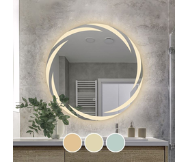 LED-1 Καθρέπτης Τοίχου - Φωτιζόμενος - Αφής, με 3 επιλογές εναλλαγής χρωμάτων
