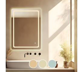 LED-6 Καθρέπτης Τοίχου - Φωτιζόμενος - Αφής, με 3 επιλογές εναλλαγής χρωμάτων