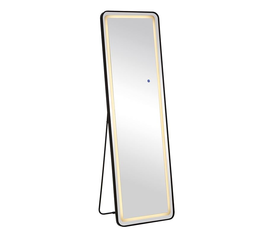LED-7 Καθρέπτης Τοίχου-Δαπέδου Φωτιζόμενος, Αλουμίνιο Μαύρο, Αφής με 3 επιλογές φωτισμού