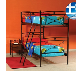 Διπλή Μεταλλική Κουκέτα 190Χ90 ΜΑΥΡΟ