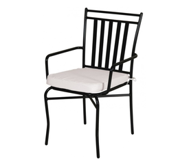 Στοιβαζόμενη Μεταλλική Πολυθρόνα Με Μαξιλάρι