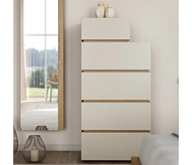 LOFT Συρταριέρα με 5 Συρτάρια Ελληνικής Κατασκευής 60x45xH126cm 