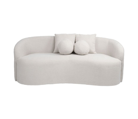 LYON Καναπές 2θ - Σαλονιού - Καθιστικού, Teddy Ύφασμα Άσπρο