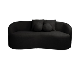 LYON Καναπές 2θ - Σαλονιού - Καθιστικού, Teddy Ύφασμα Μαύρο