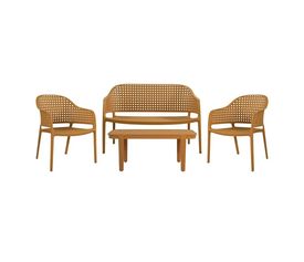 MALAGA Set Σαλόνι Κήπου 4τεμ, PP-UV Κροκί