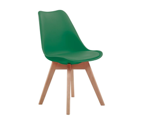 MARTIN Καρέκλα Ξύλο, PP Πράσινο Μονταρισμένη Ταπετσαρία