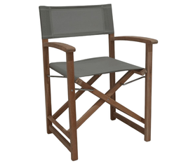 DOPO Πολυθρόνα Σκηνοθέτη Teak Με Taupe Textiline 58x52x86cm