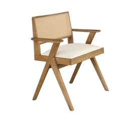 MEMORY Πολυθρόνα Τραπεζαρίας, Απόχρωση Φυσικό, Pu Εκρού