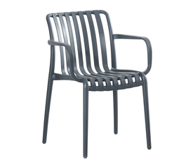 MODA-H Πολυθρόνα Στοιβαζόμενη, PP - UV Protection Απόχρωση Ανθρακί