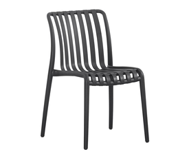 MODA-H Καρέκλα Στοιβαζόμενη, PP - UV Protection, Απόχρωση Μαύρο