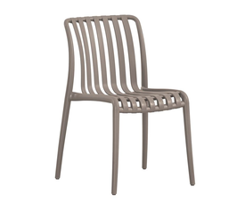 MODA-H Καρέκλα Στοιβαζόμενη, PP - UV Protection, Απόχρωση Mocha