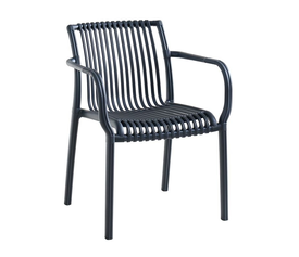 MODENA Πολυθρόνα Στοιβαζόμενη, PP-UV Protection Ανθρακί