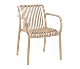 MODENA Πολυθρόνα Στοιβαζόμενη, PP-UV Protection Tortora