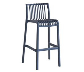 MODENA Σκαμπό Bar Στοιβαζόμενο PP-UV Protection Ανθρακί