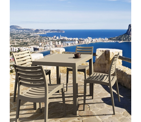 ARES ΤΡΑΠΕΖΙ 80Χ80Χ75εκ. TAUPE ΠΟΛ/ΝΙΟΥ