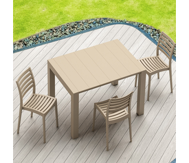 VEGAS TAUPE 100X180/220Χ75εκ. ΕΠΕΚΤ.ΤΡΑΠΕΖΙ ΠΟΛ/ΝΙΟΥ