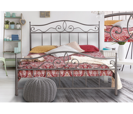 Metal Double Bed No60 Brown 150/160