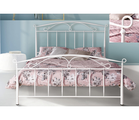 No61 Metal Bed White for 150/160x200 cm Mattress