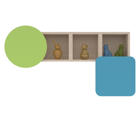 ΡΑΦΙΑ 5 ΘΕΣΕΩΝ ΜΕ 2 ΝΤΟΥΛΑΠΙΑ ΣΕ ΧΡΩΜΑ ΛΕΥΚΟ-ΜΩΒ-ΓΑΛΑΖΙΟ AFS NUVOLA 1 146x80x30