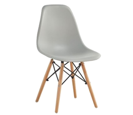 ART Wood Καρέκλα Τραπεζαρίας - Κουζίνας, Πόδια Οξιά, Κάθισμα PP Γκρι - Πλήρως K/D