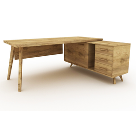 ΓΡΑΦΕΙΟ ΜΕ ΠΛΕΥΡΙΚΟ  ΕΠΑΓΓΕΛΜΑΤΙΚΟ ΞΥΛΙΝΟ ΜΕΛΑΜΙΝΗ ΕΛΛΗΝΙΚΗΣ ΚΑΤΑΣΚΕΥΗΣ SIXTIES LNA 200*160*75