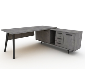 ΓΡΑΦΕΙΟ ΜΕ ΠΛΕΥΡΙΚΟ  ΕΠΑΓΓΕΛΜΑΤΙΚΟ ΞΥΛΙΝΟ ΜΕΛΑΜΙΝΗ ΕΛΛΗΝΙΚΗΣ ΚΑΤΑΣΚΕΥΗΣ SIXTIES LNA 200*200*75