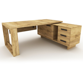 ΓΡΑΦΕΙΟ ΜΕ ΠΛΕΥΡΙΚΟ  ΕΠΑΓΓΕΛΜΑΤΙΚΟ ΞΥΛΙΝΟ ΜΕΛΑΜΙΝΗ ΕΛΛΗΝΙΚΗΣ ΚΑΤΑΣΚΕΥΗΣ TENTER LNA 180*160*75