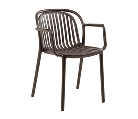 POCO Πολυθρόνα Κήπου-Βεράντας Στοιβαζόμενη, PP-UV Απόχρωση Καφέ