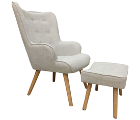 Πολυθρόνα AMARANTHUS Με Υποπόδιο Μπεζ 98x70x77cm