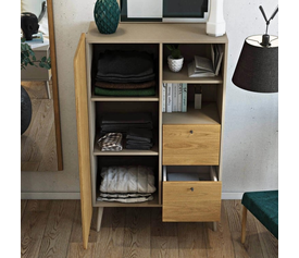 POP Τουαλέτα - Ντουλάπα με 2 Συρτάρια Ελληνικής Κατασκευής 90x40xH135cm 