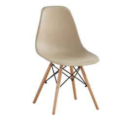 ART Wood Καρέκλα Τραπεζαρίας - Κουζίνας, Πόδια Οξιά, Κάθισμα PP Tortora - 1 Step K/D