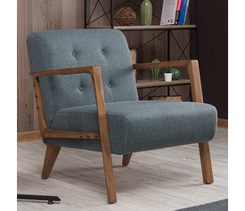 Πολυθρόνα Kemer υφασμάτινη χρώμα μπλε - καφέ 67x76x78εκ.