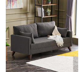 Καναπές Bella διθέσιος υφασμάτινος χρώμα ανθρακί 177x81x85εκ.