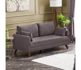 Καναπές Bella διθέσιος υφασμάτινος χρώμα καφέ 177x81x85εκ.