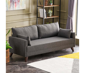 Καναπές Bella τριθέσιος υφασμάτινος χρώμα ανθρακί 208x81x85εκ.